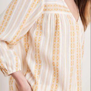 Velvet, Winter Stripe Jacquard blouse, Cumin, L
